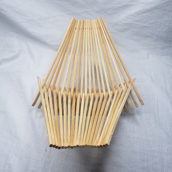 Bamboo Chopstick Folding Fruit Basket Hammock Sustainable Kitchen - Picture 2 of 3